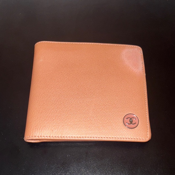 CHANEL Accessories - CHANEL Apricot Leather Wallet